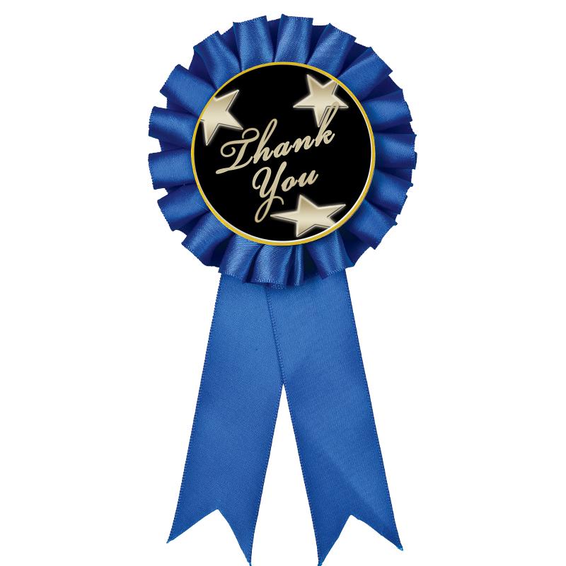 BLUE MYLAR ROSETTES