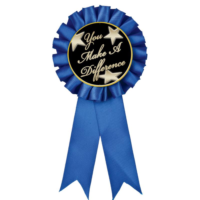 BLUE MYLAR ROSETTES