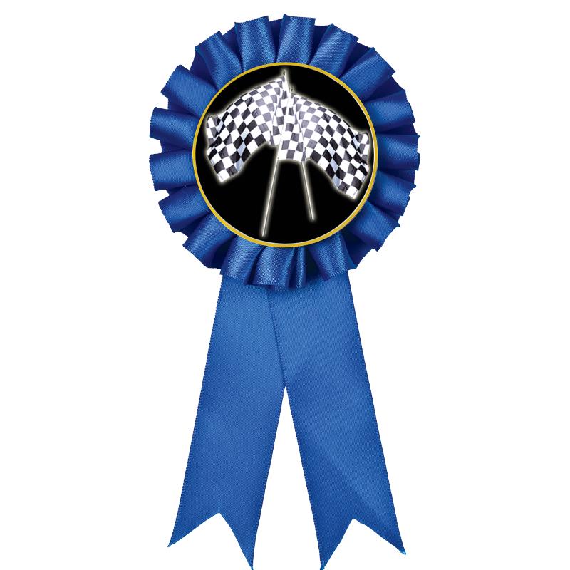 BLUE MYLAR ROSETTES