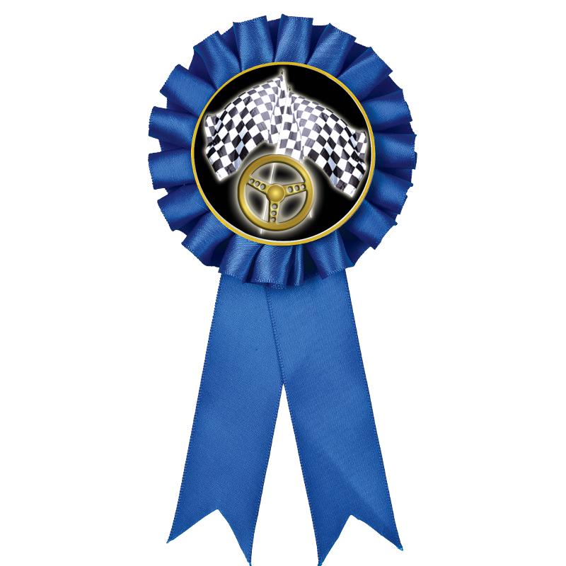 BLUE MYLAR ROSETTES