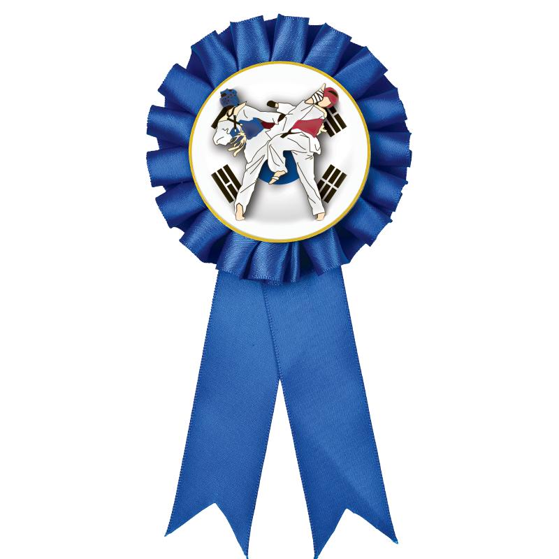 BLUE MYLAR ROSETTES