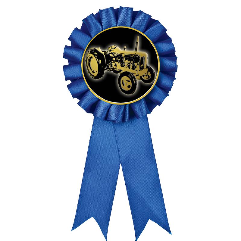 BLUE MYLAR ROSETTES