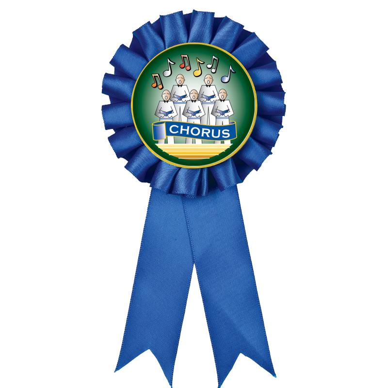 BLUE MYLAR ROSETTES