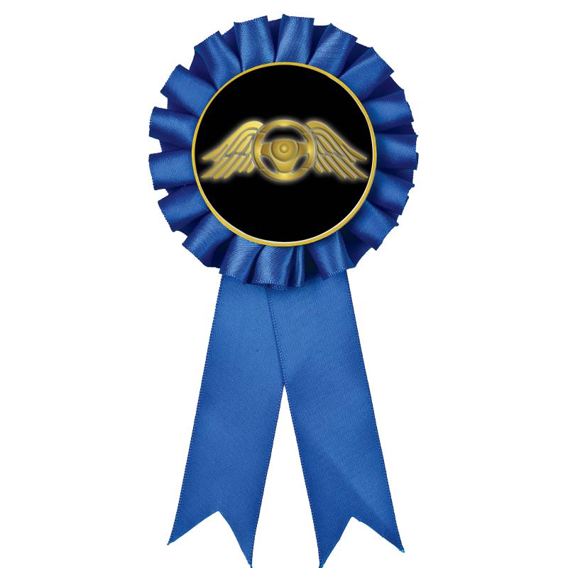 BLUE MYLAR ROSETTES