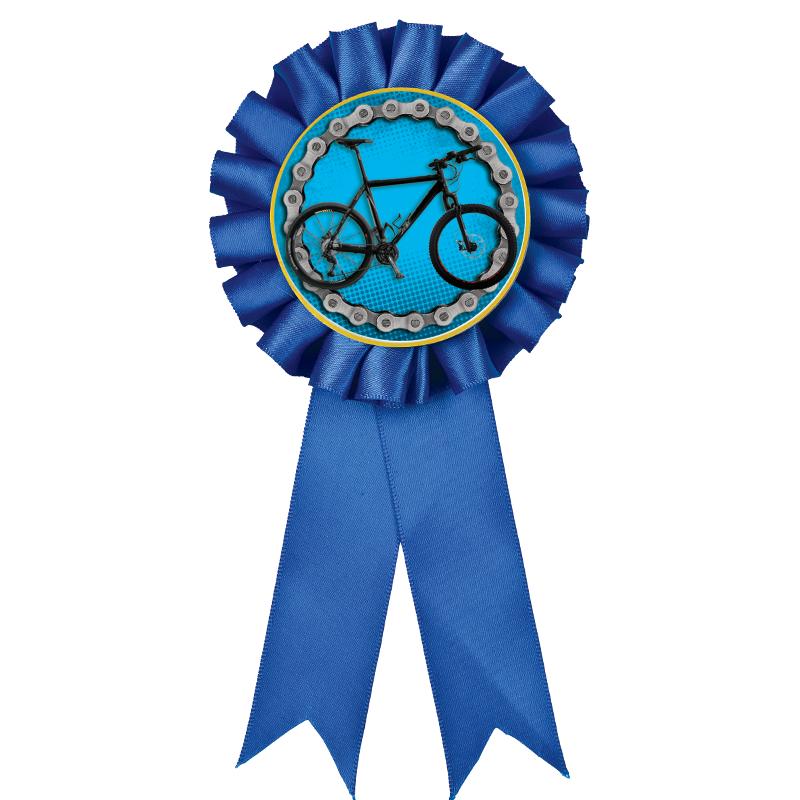 BLUE MYLAR ROSETTES