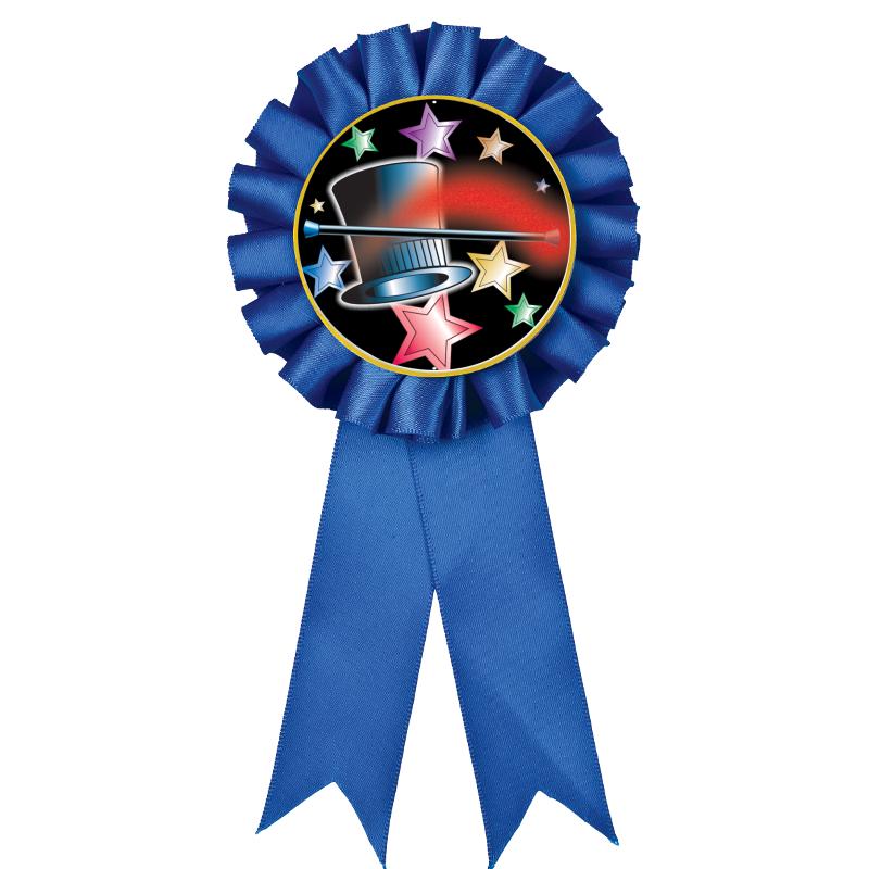 BLUE MYLAR ROSETTES
