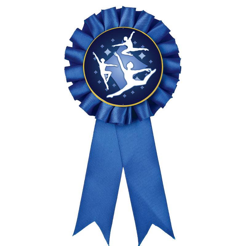 BLUE MYLAR ROSETTES