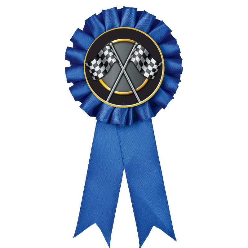 BLUE MYLAR ROSETTES