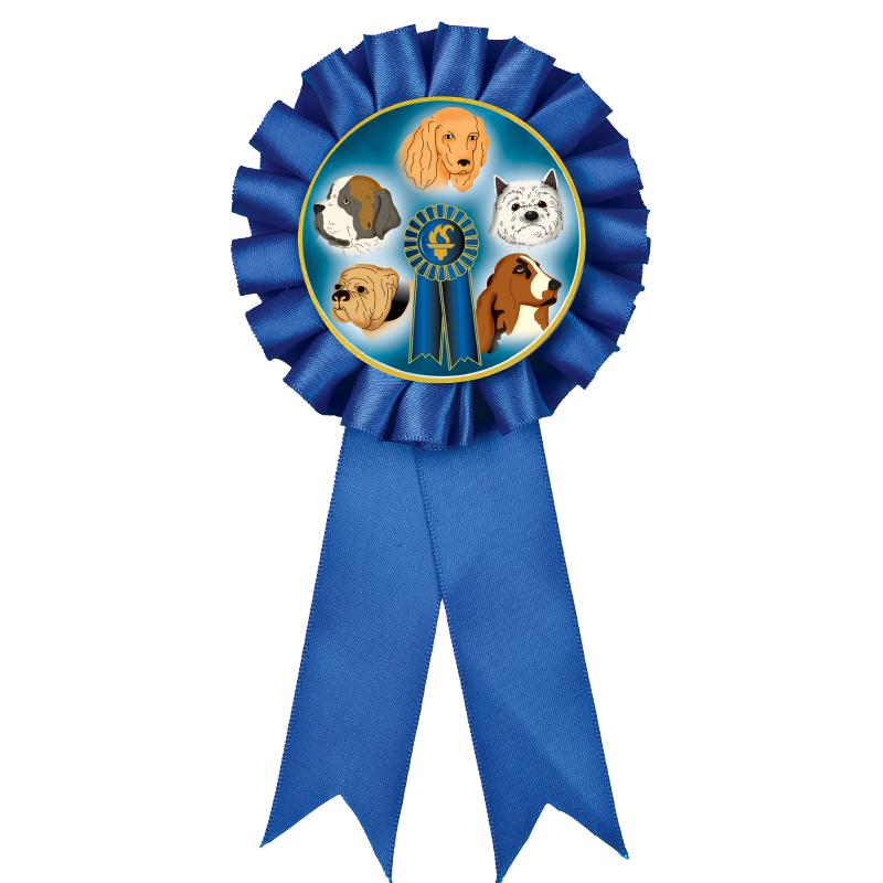 BLUE MYLAR ROSETTES