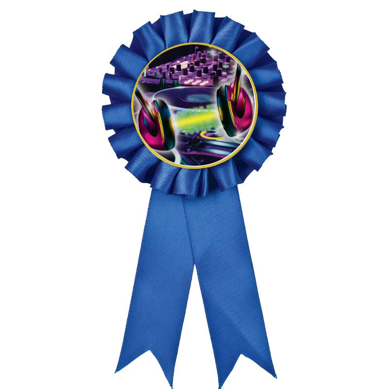 BLUE MYLAR ROSETTES