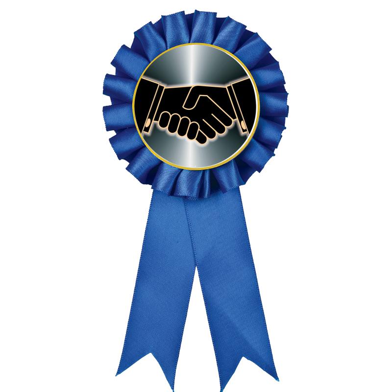BLUE MYLAR ROSETTES