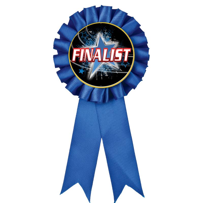 BLUE MYLAR ROSETTES