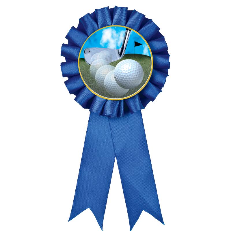 BLUE MYLAR ROSETTES