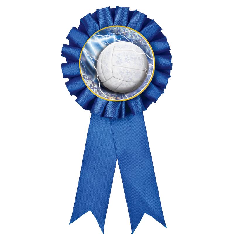 BLUE MYLAR ROSETTES