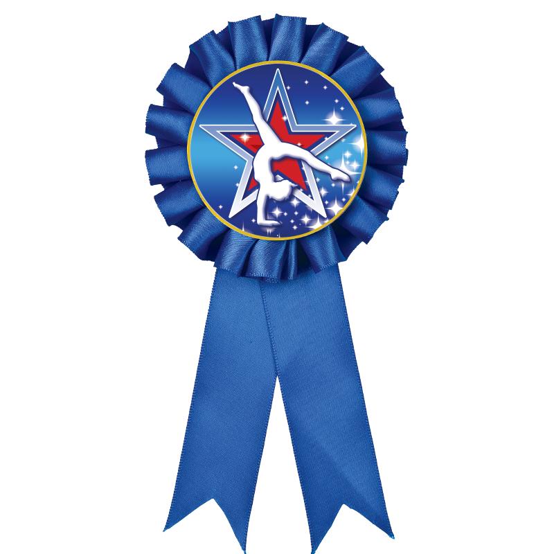 BLUE MYLAR ROSETTES