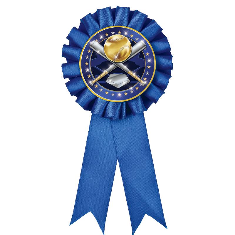 BLUE MYLAR ROSETTES