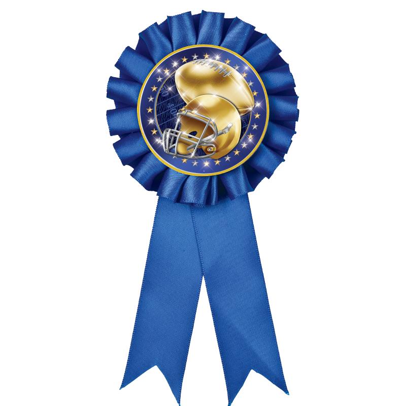 BLUE MYLAR ROSETTES