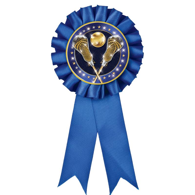 BLUE MYLAR ROSETTES