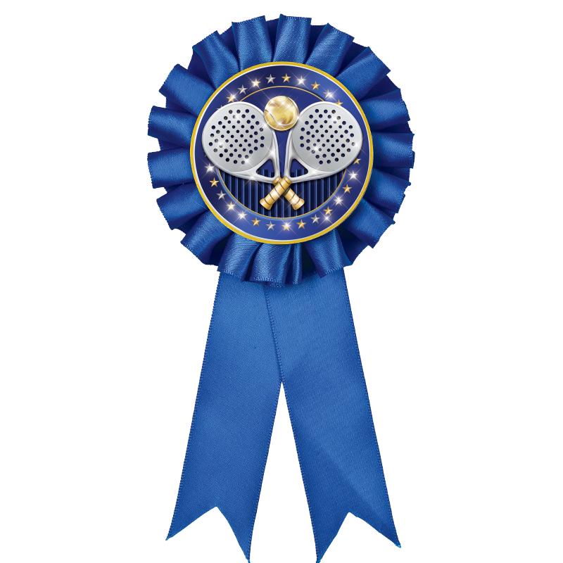 BLUE MYLAR ROSETTES