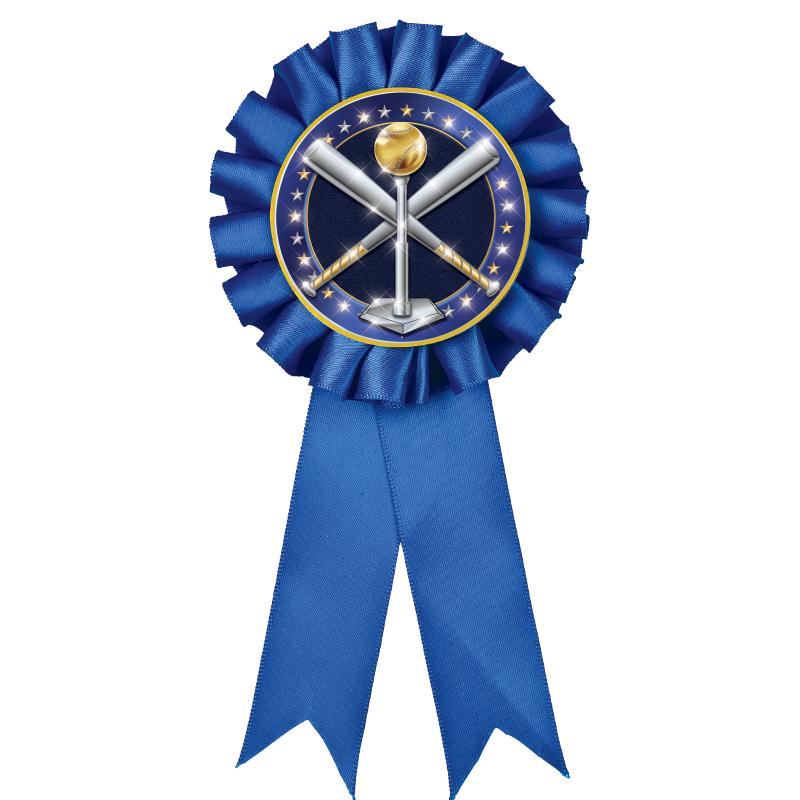 BLUE MYLAR ROSETTES