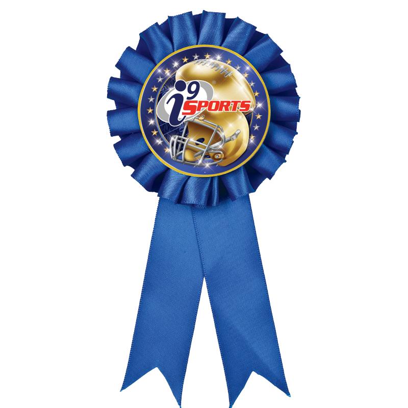 BLUE MYLAR ROSETTES