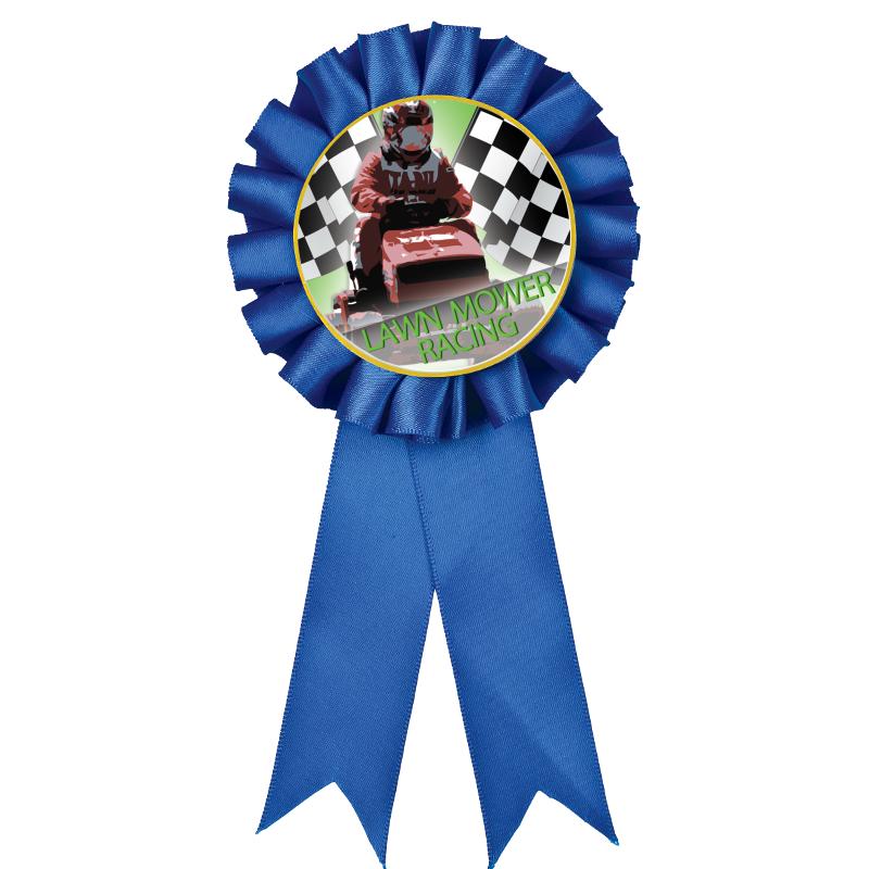 BLUE MYLAR ROSETTES