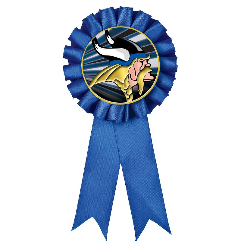 BLUE MYLAR ROSETTES