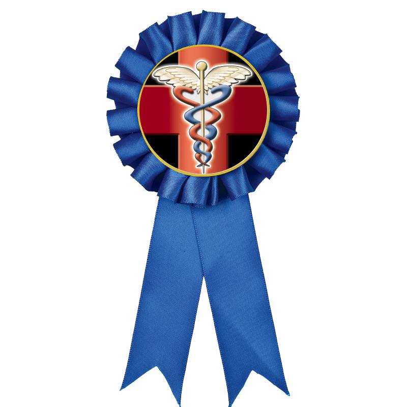 BLUE MYLAR ROSETTES