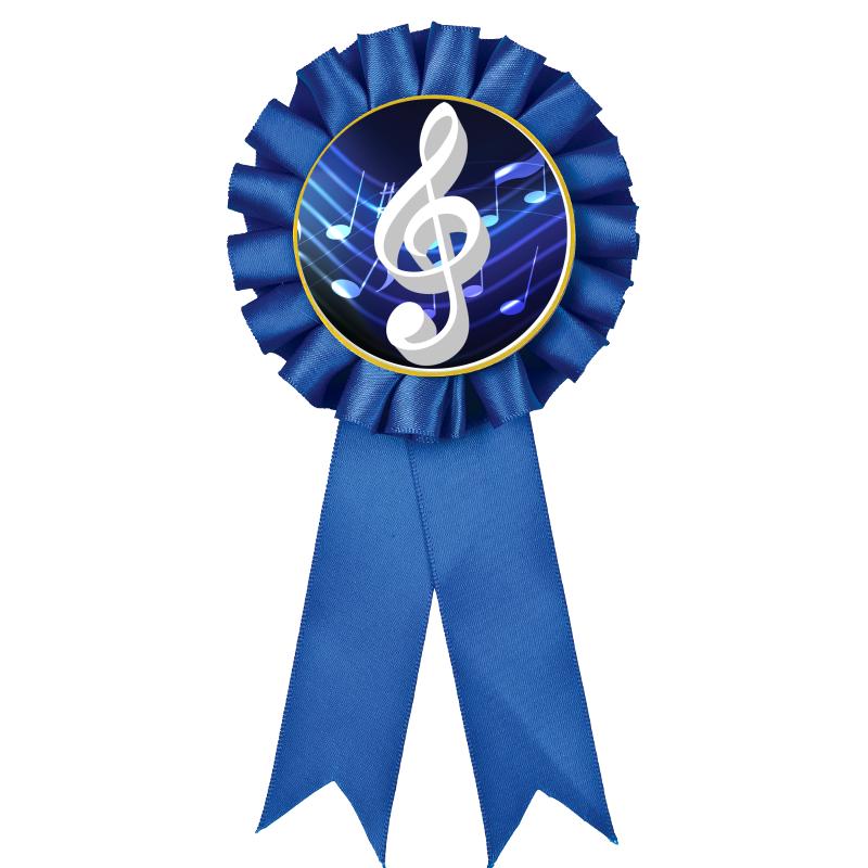 BLUE MYLAR ROSETTES
