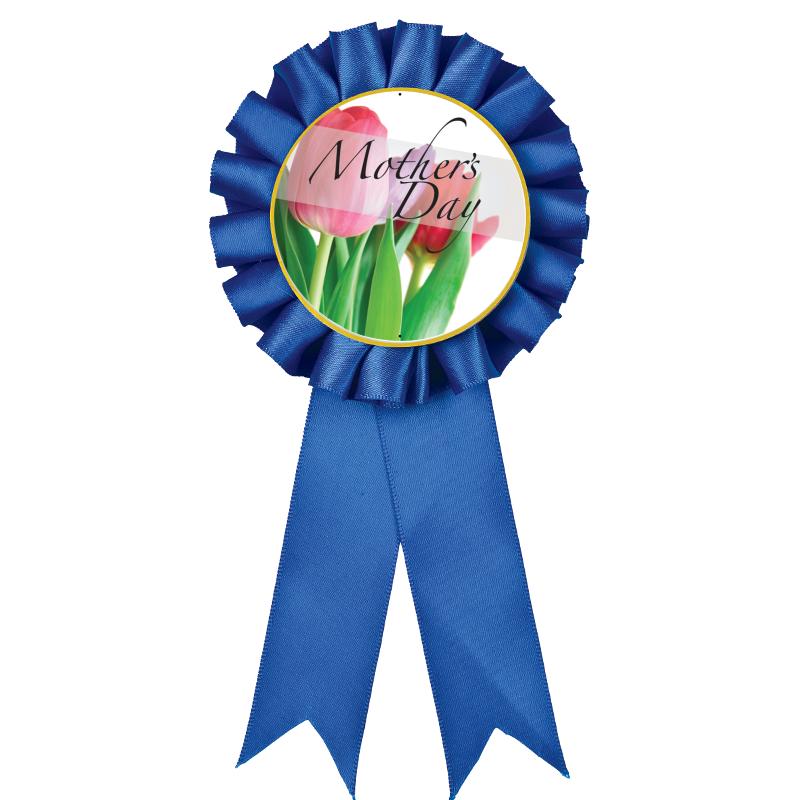 BLUE MYLAR ROSETTES