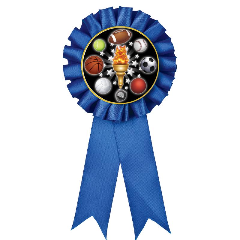 BLUE MYLAR ROSETTES