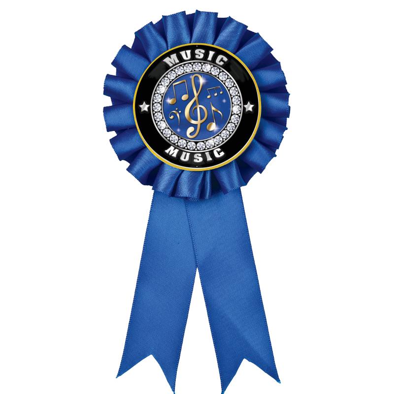 BLUE MYLAR ROSETTES