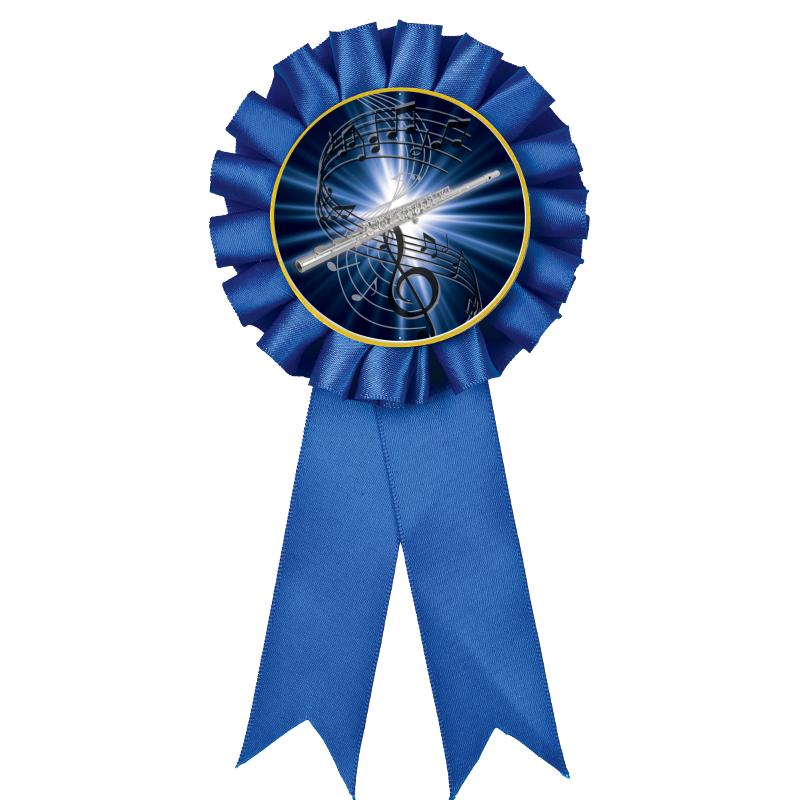 BLUE MYLAR ROSETTES