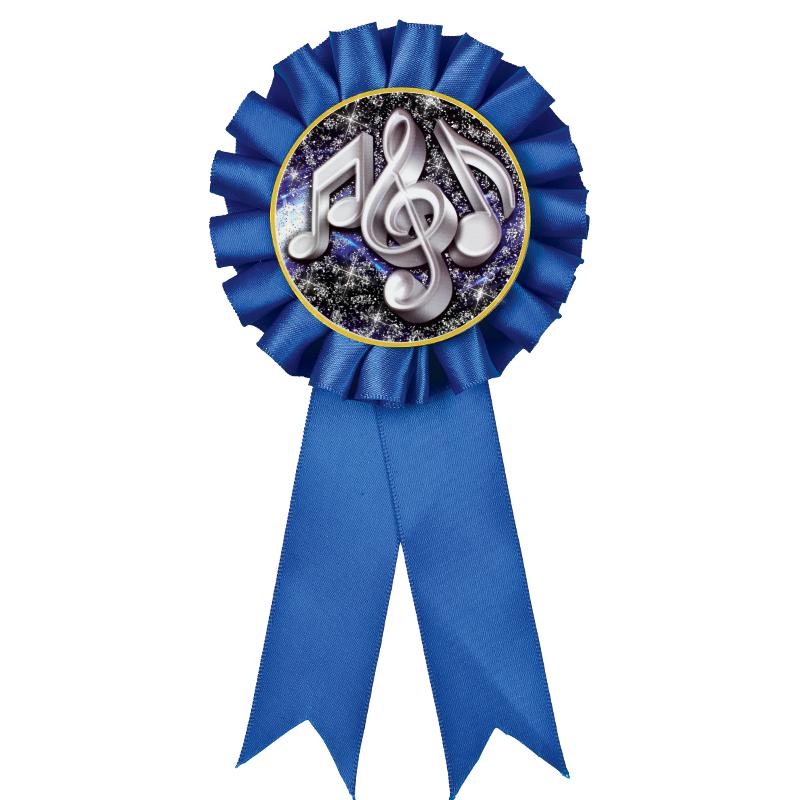 BLUE MYLAR ROSETTES