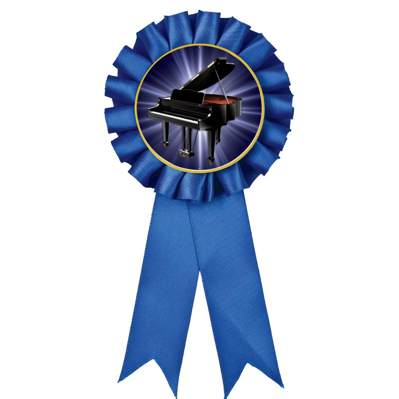 BLUE MYLAR ROSETTES