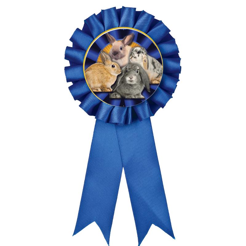 BLUE MYLAR ROSETTES