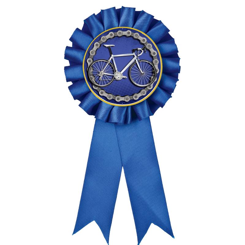 BLUE MYLAR ROSETTES