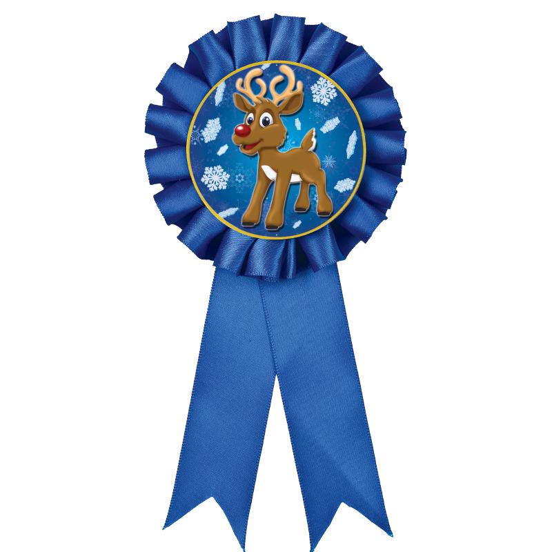 BLUE MYLAR ROSETTES