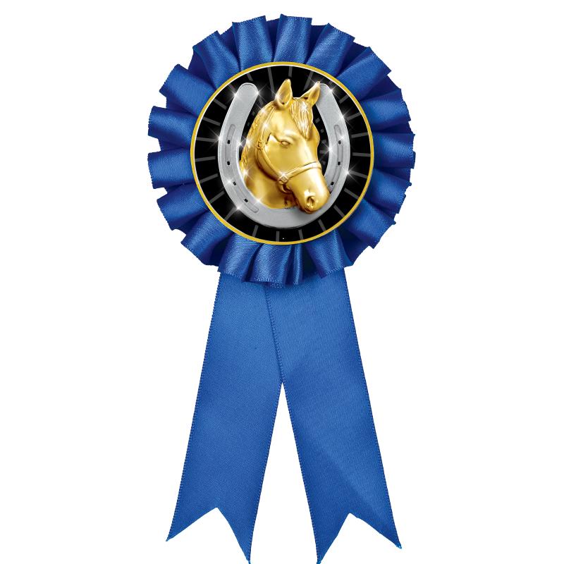 BLUE MYLAR ROSETTES