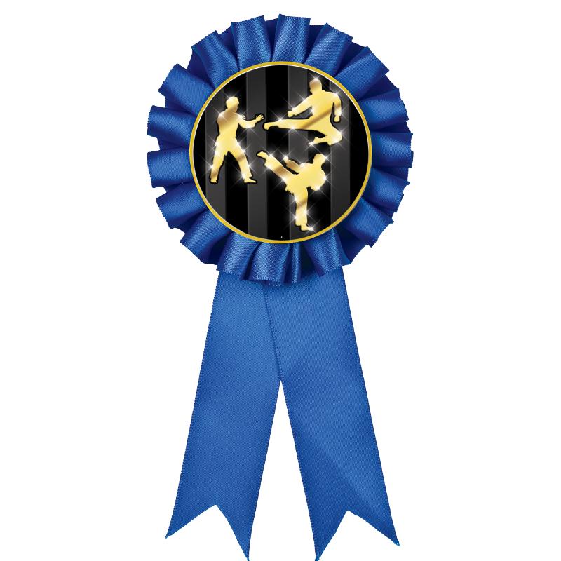 BLUE MYLAR ROSETTES