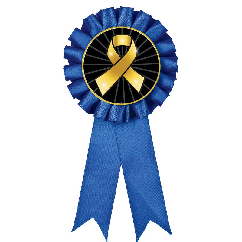 BLUE MYLAR ROSETTES