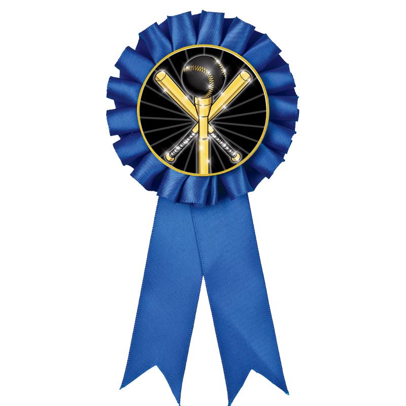 BLUE MYLAR ROSETTES
