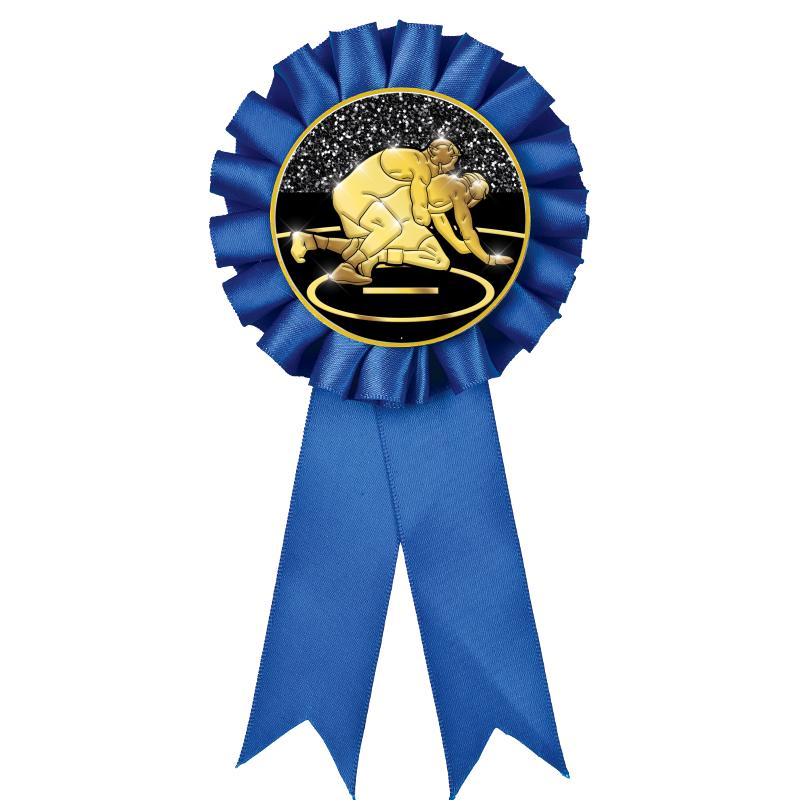 BLUE MYLAR ROSETTES