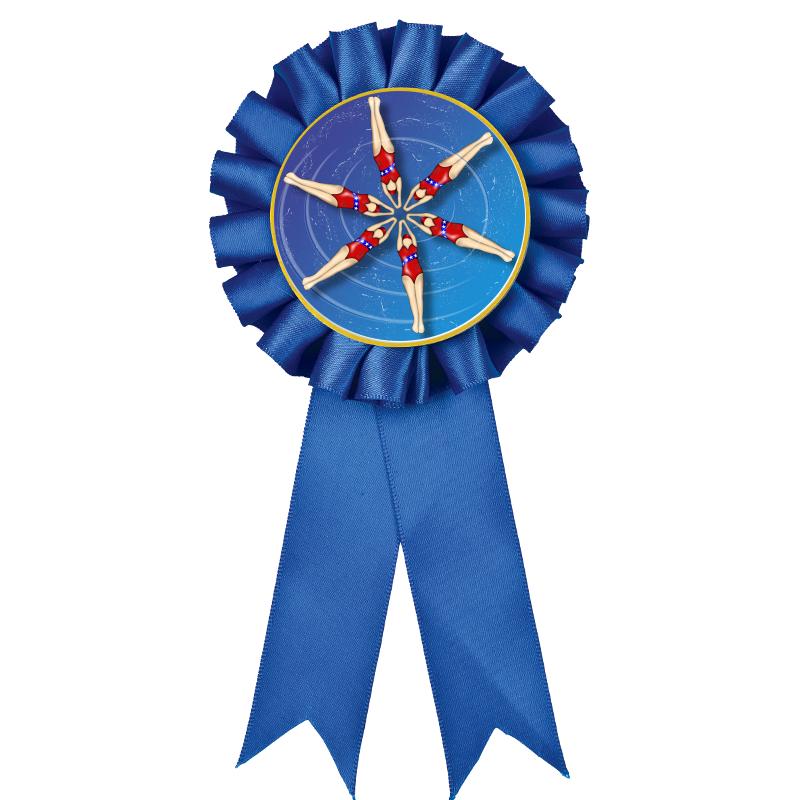 BLUE MYLAR ROSETTES