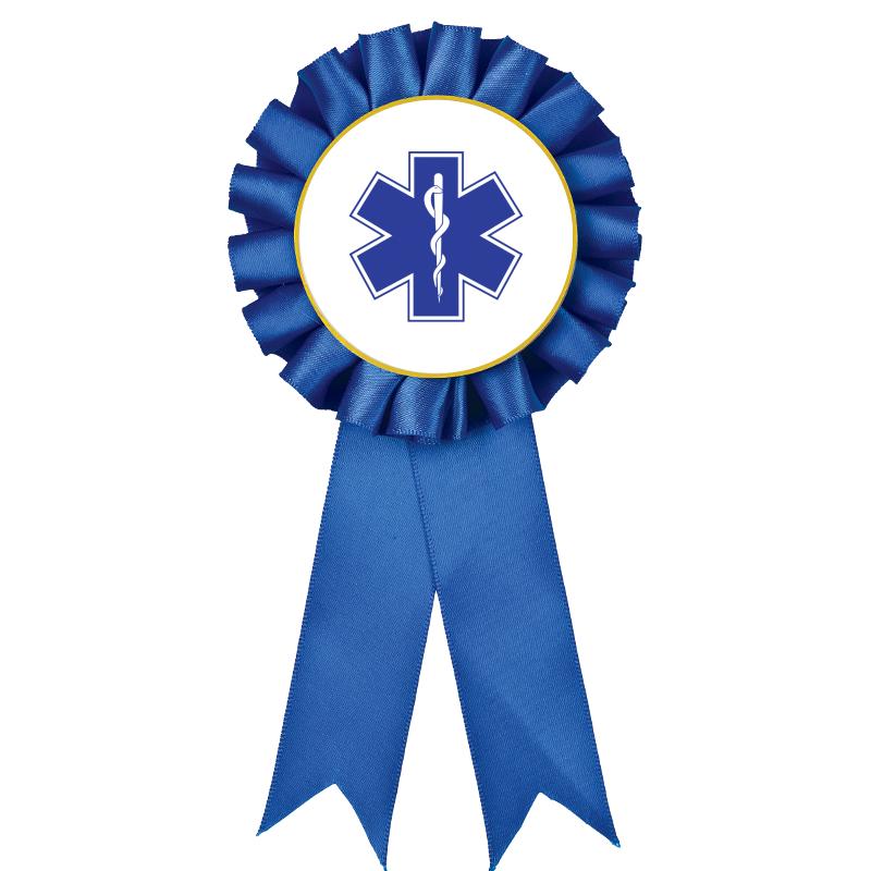 BLUE MYLAR ROSETTES