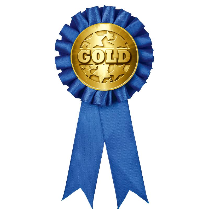 BLUE MYLAR ROSETTES