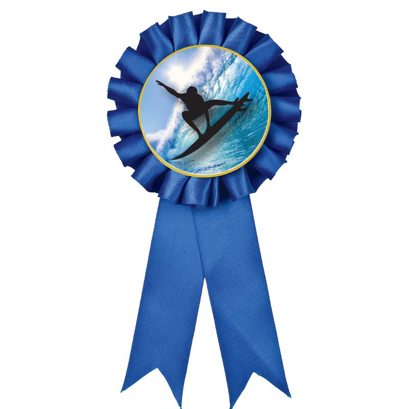 BLUE MYLAR ROSETTES