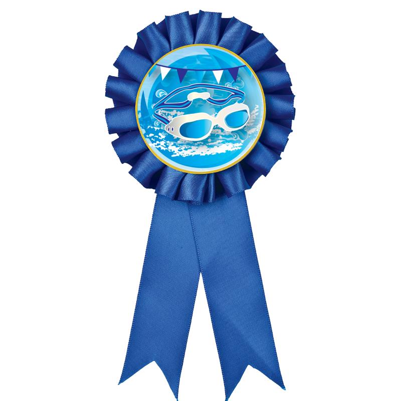 BLUE MYLAR ROSETTES