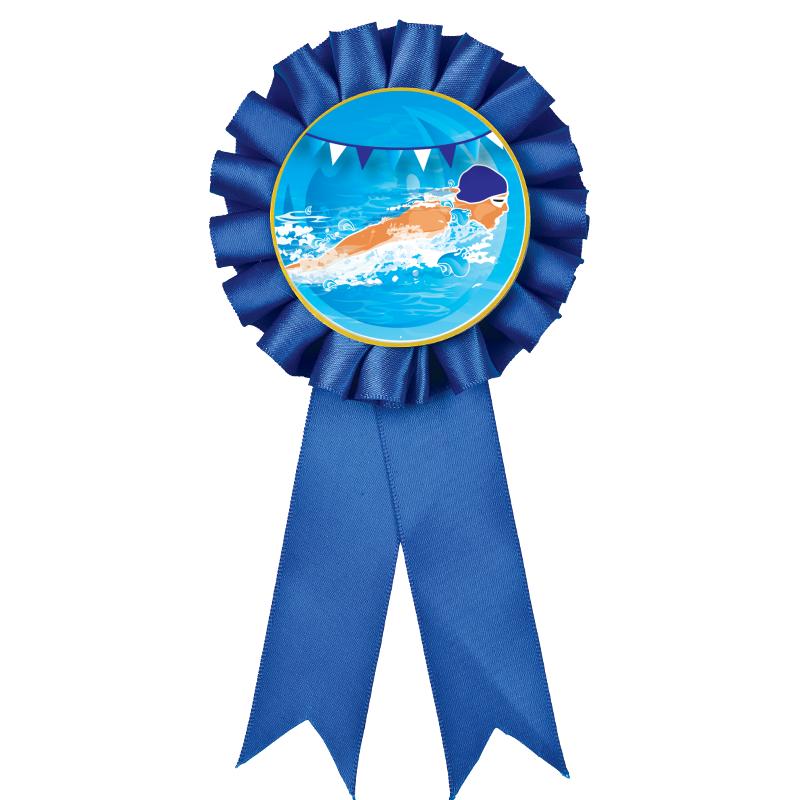 BLUE MYLAR ROSETTES