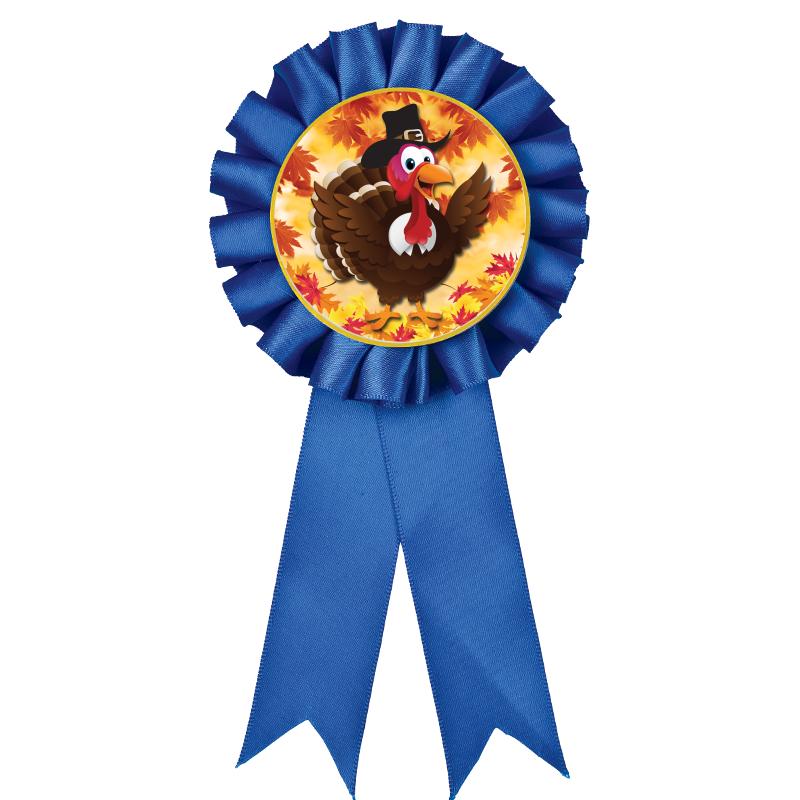 BLUE MYLAR ROSETTES